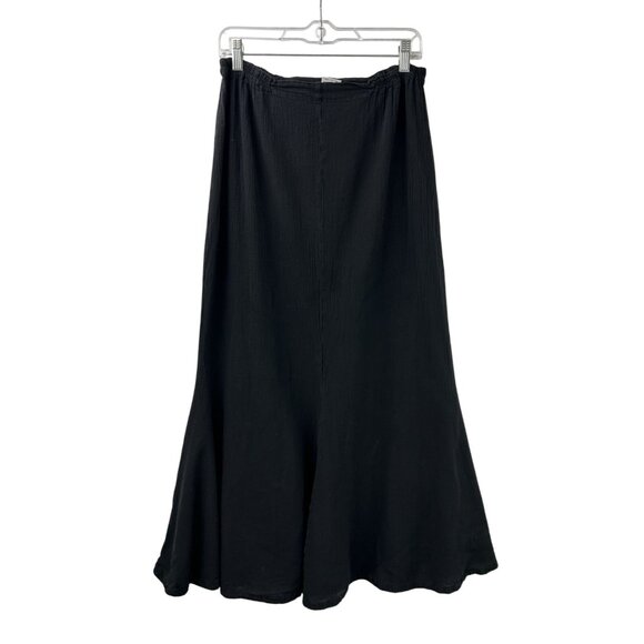 OH MY GAUZE Skirt Size 1 Crinkle Mermaid Flared Maxi A-Line Elastic Waist Black - Picture 8 of 11